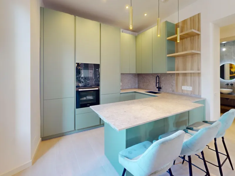 Experience this beautifully renovated top floor apartment in a stylish blend of luxury, aristocracy, and modern design. Located on the third floor (with elevator access), this south-west facing apartment is flooded with natural light and boasts high ceili