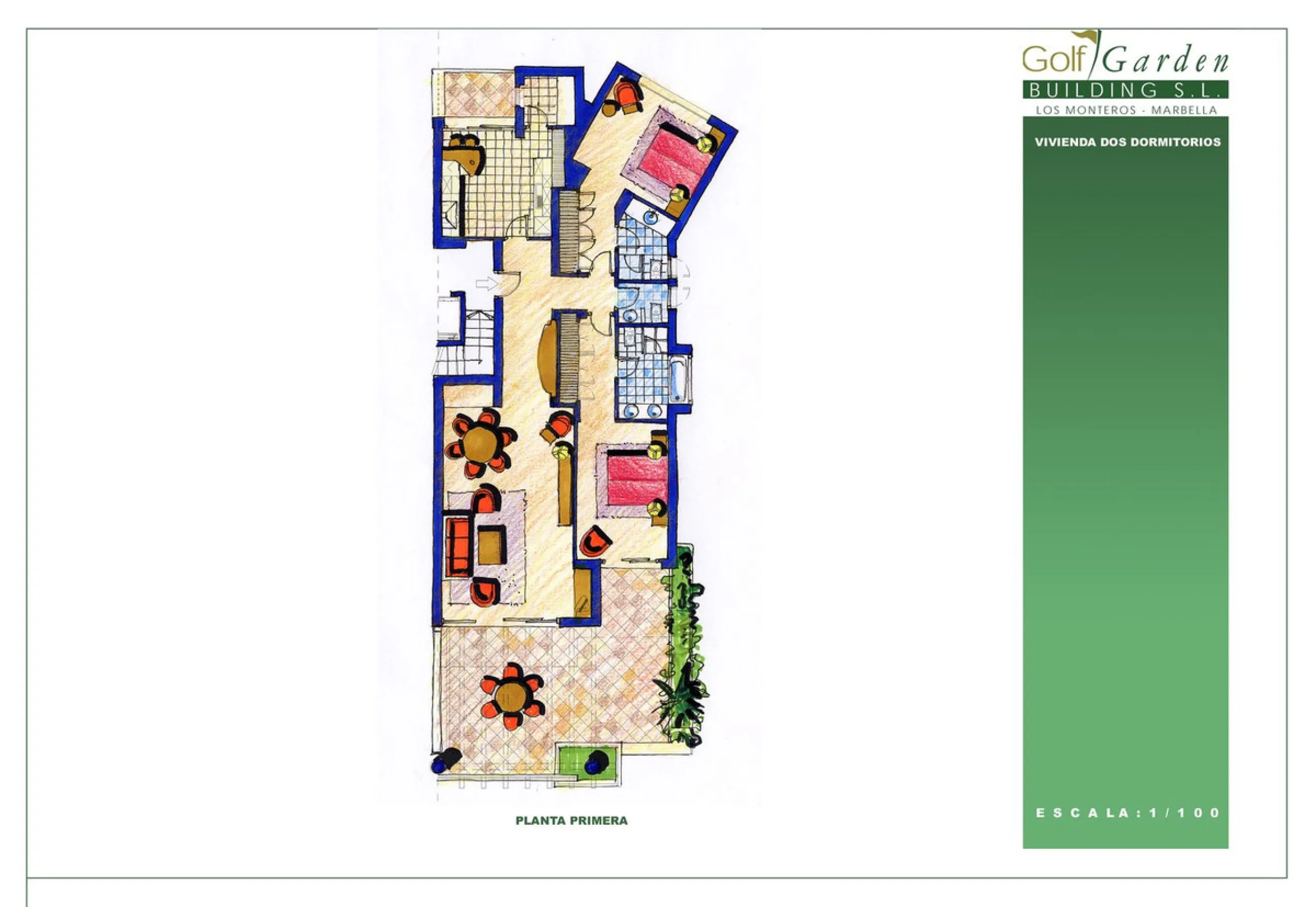 Luxury high quality apartment for sale in the area of Rio Real, in the Urb GOLF GARDENS.
