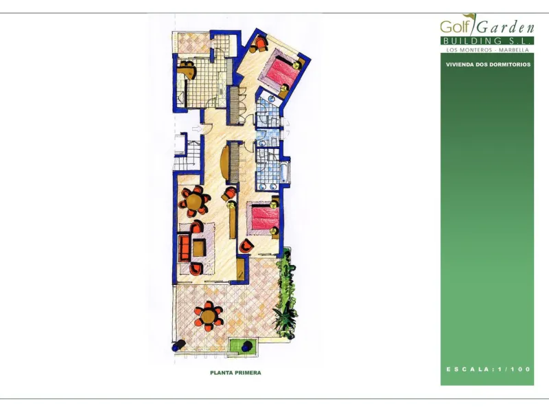 Luxury high quality apartment for sale in the area of Rio Real, in the Urb GOLF GARDENS.