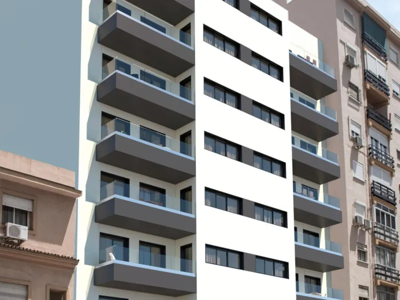 NEW BUILD APARTMENTS IN MALAGA& & New Build residential complex consists of 35 apartments distributed in Ground Floor+7 in two buildings, with various types of 1 and 2 bedrooms in a unique building in the city centre. With a modern and contemporary 