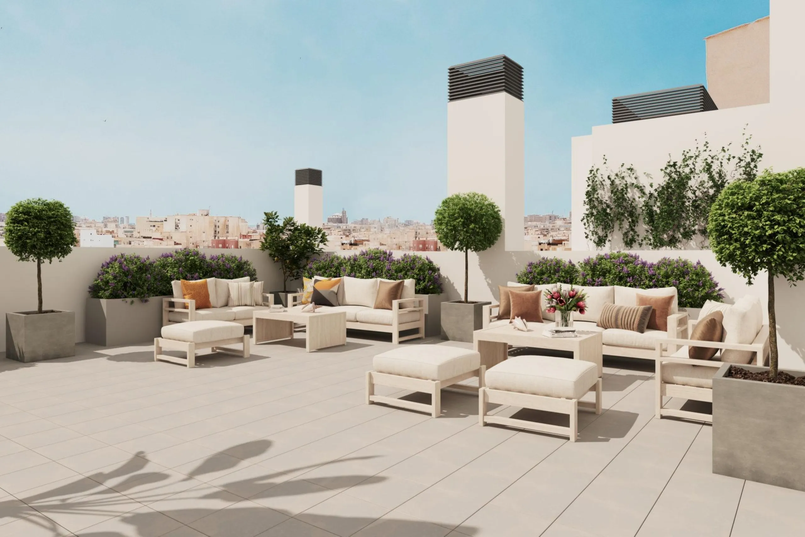 NEW BUILD APARTMENTS IN MALAGA& & New Build residential complex consists of 35 apartments distributed in Ground Floor+7 in two buildings, with various types of 1 and 2 bedrooms in a unique building in the city centre. With a modern and contemporary 
