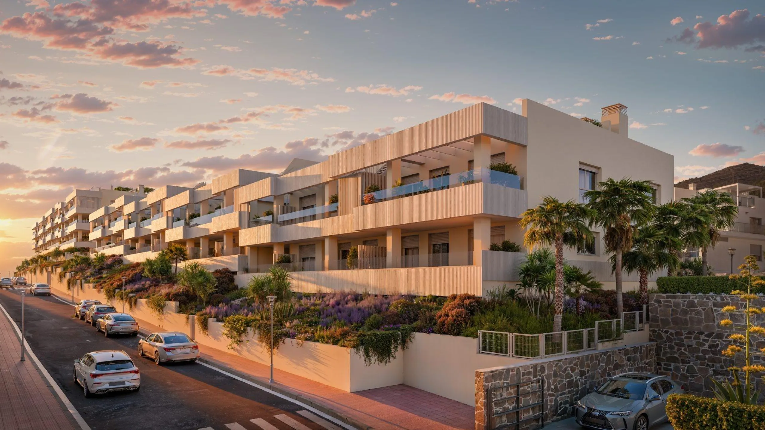 New Build Apartments for Sale in Benalmádena Pueblo Costa del Sol& & Modern Residential Development just 3 km from beach& This exclusive new build development offers 70 contemporary homes with 2 and 3 bedrooms, each featuring 2 full bathrooms and