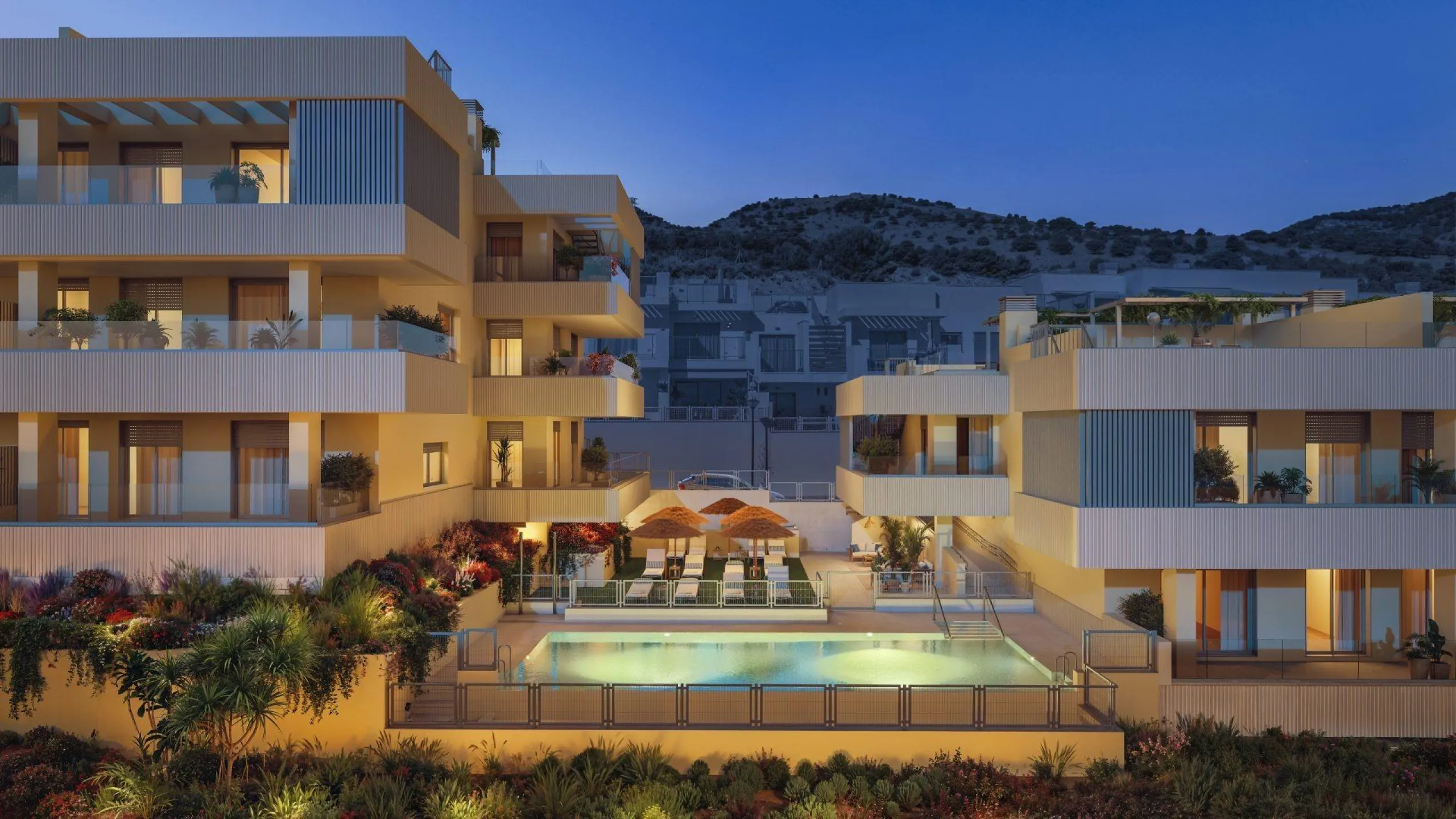 New Build Apartments for Sale in Benalmádena Pueblo Costa del Sol& & Modern Residential Development just 3 km from beach& This exclusive new build development offers 70 contemporary homes with 2 and 3 bedrooms, each featuring 2 full bathrooms and