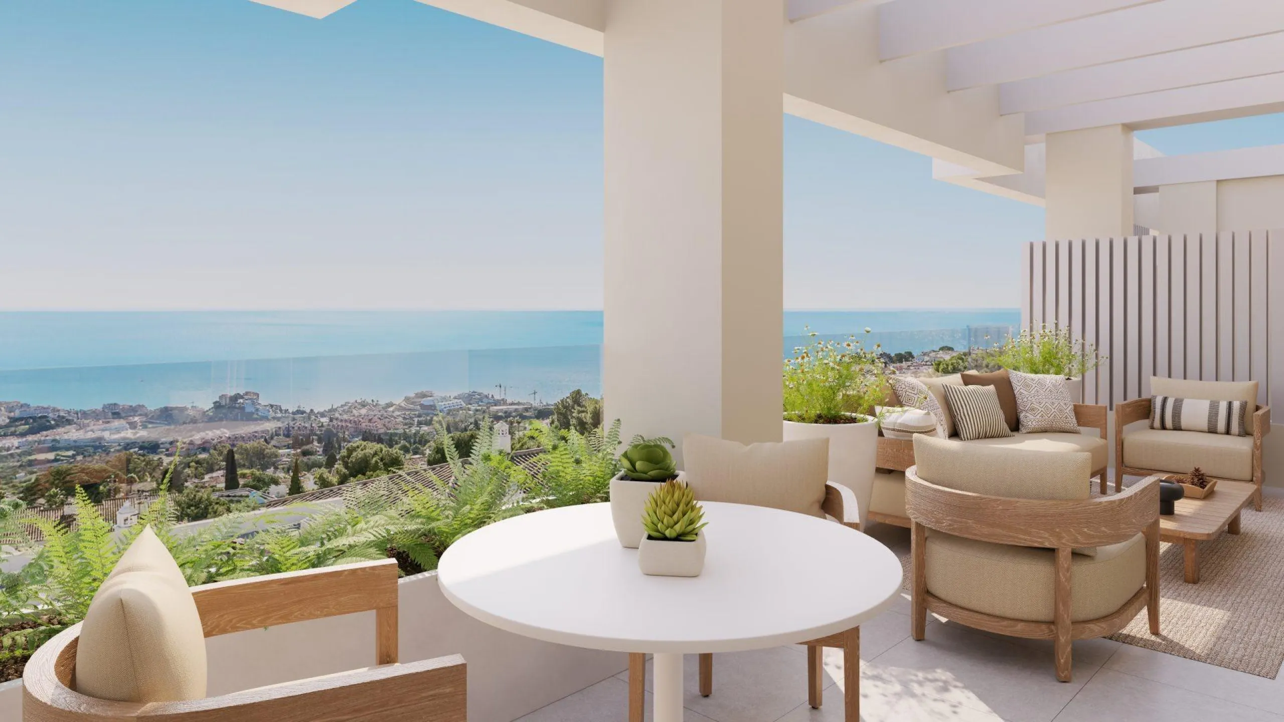 New Build Apartments for Sale in Benalmádena Pueblo Costa del Sol& & Modern Residential Development just 3 km from beach& This exclusive new build development offers 70 contemporary homes with 2 and 3 bedrooms, each featuring 2 full bathrooms and