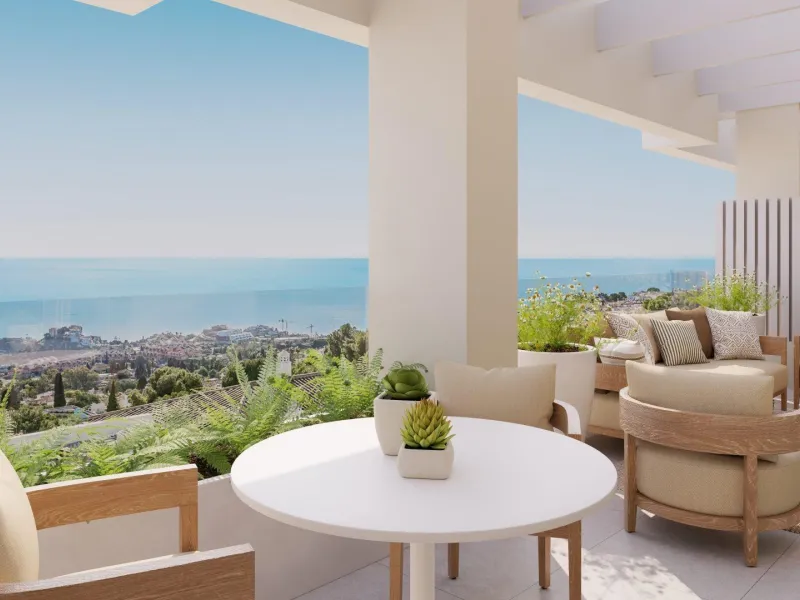 New Build Apartments for Sale in Benalmádena Pueblo Costa del Sol& & Modern Residential Development just 3 km from beach& This exclusive new build development offers 70 contemporary homes with 2 and 3 bedrooms, each featuring 2 full bathrooms and