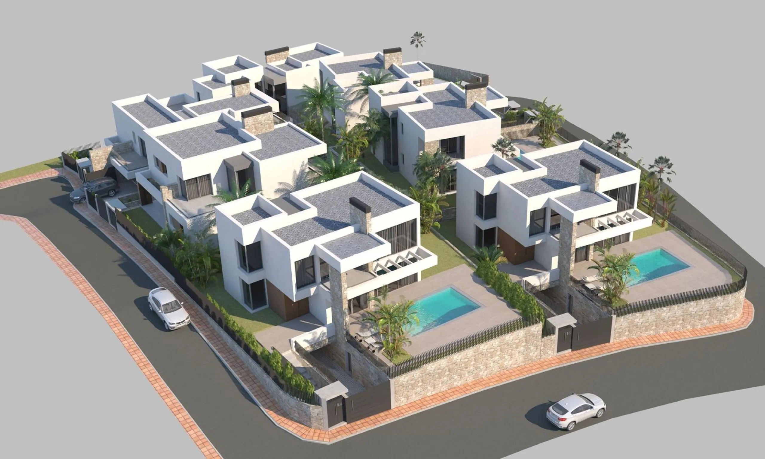 Exclusive New Villas for Sale in Las Farolas, Mijas Costa& & Prime Location by the Sea on the Costa del Sol& Discover this new development of 7 luxury villas located in the prestigious and well-established Las Farolas urbanization, between Fuengi