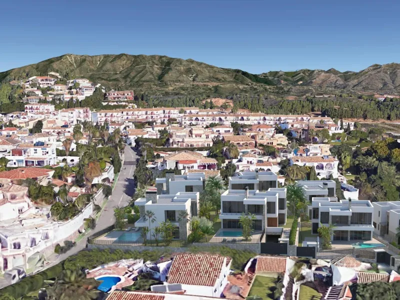 Exclusive New Villas for Sale in Las Farolas, Mijas Costa& & Prime Location by the Sea on the Costa del Sol& Discover this new development of 7 luxury villas located in the prestigious and well-established Las Farolas urbanization, between Fuengi