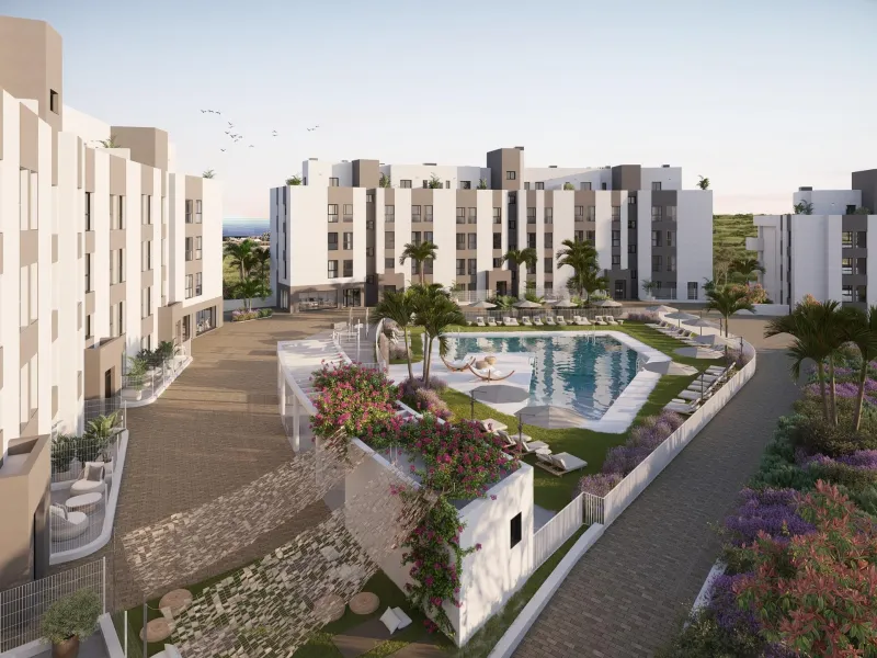 Exclusive New Build Residential Community in Mijas with Exceptional Amenities& & Modern Homes Between the Sea and the Mountains& Discover this private and exclusive development of 117 new-build homes in Mijas, located near the Costa del Sol Racec