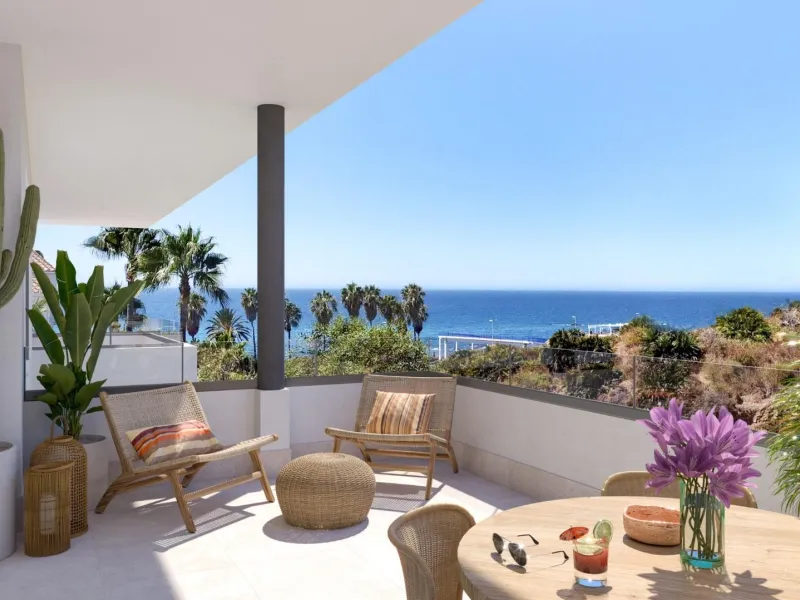 New Build Apartments with Sea Views in La Cala de Mijas& & Exclusive Residential Development on the Costa del Sol& Discover this modern gated community of 72 new build apartments in La Cala de Mijas, one of the most sought-after areas of the Cost