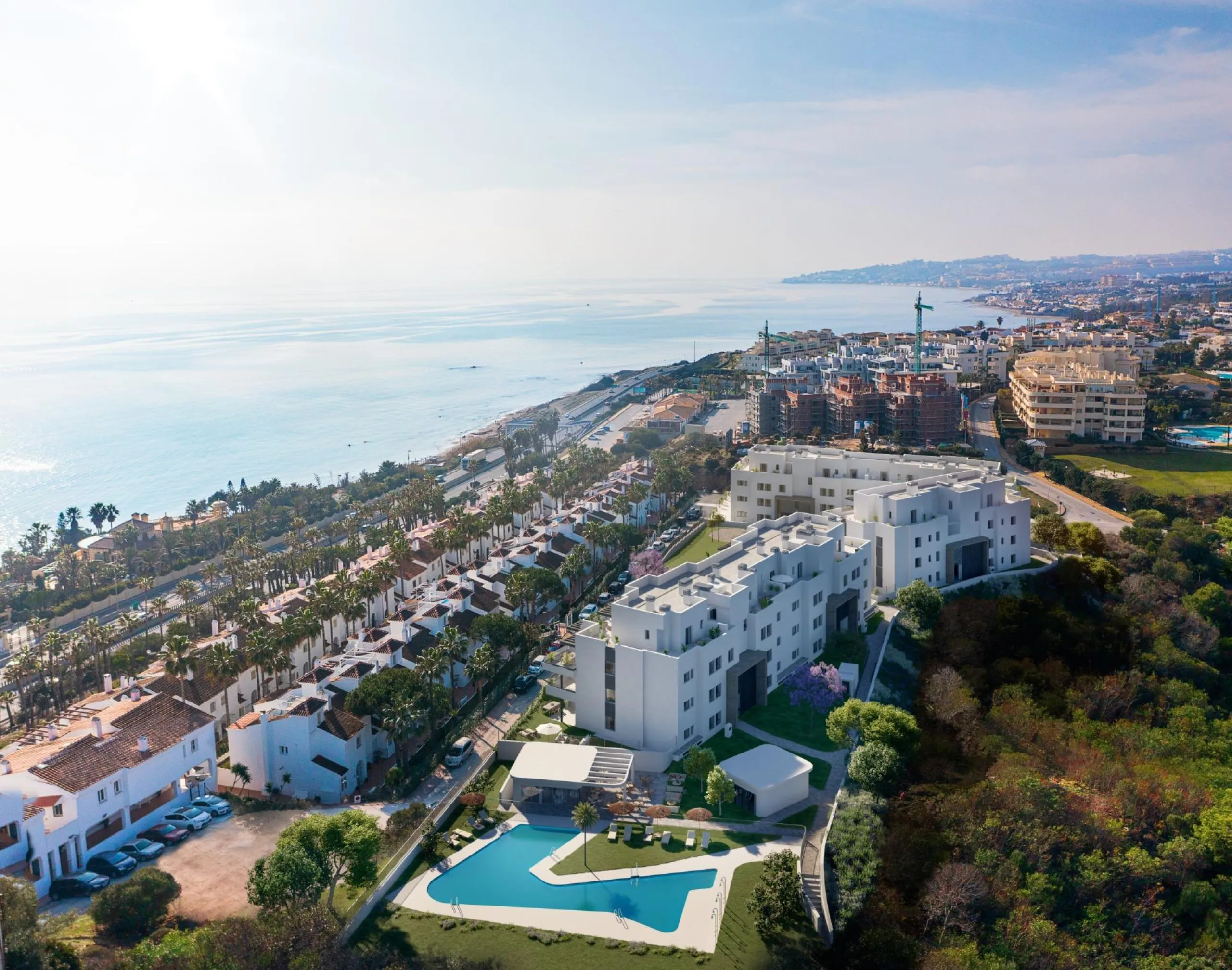 New Build Apartments with Sea Views in La Cala de Mijas& & Exclusive Residential Development on the Costa del Sol& Discover this modern gated community of 72 new build apartments in La Cala de Mijas, one of the most sought-after areas of the Cost