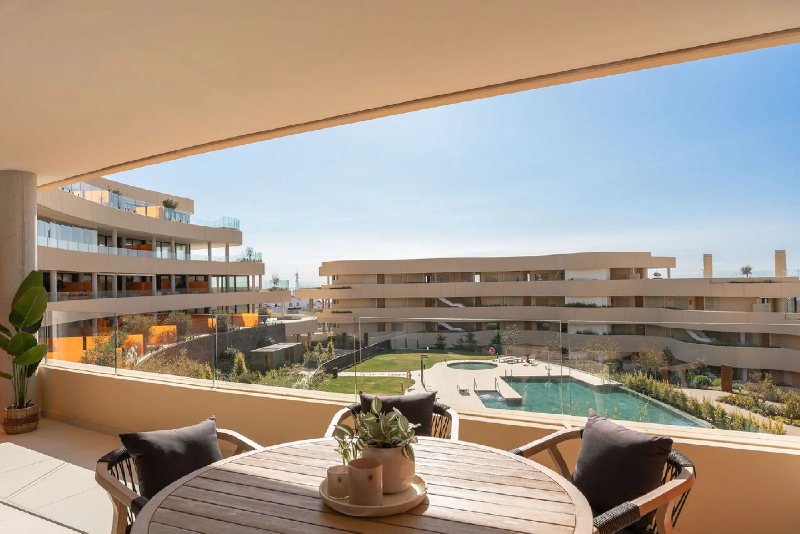 Experience refined coastal living in this brand-new luxury apartment set within the prestigious Higuerón Resort.