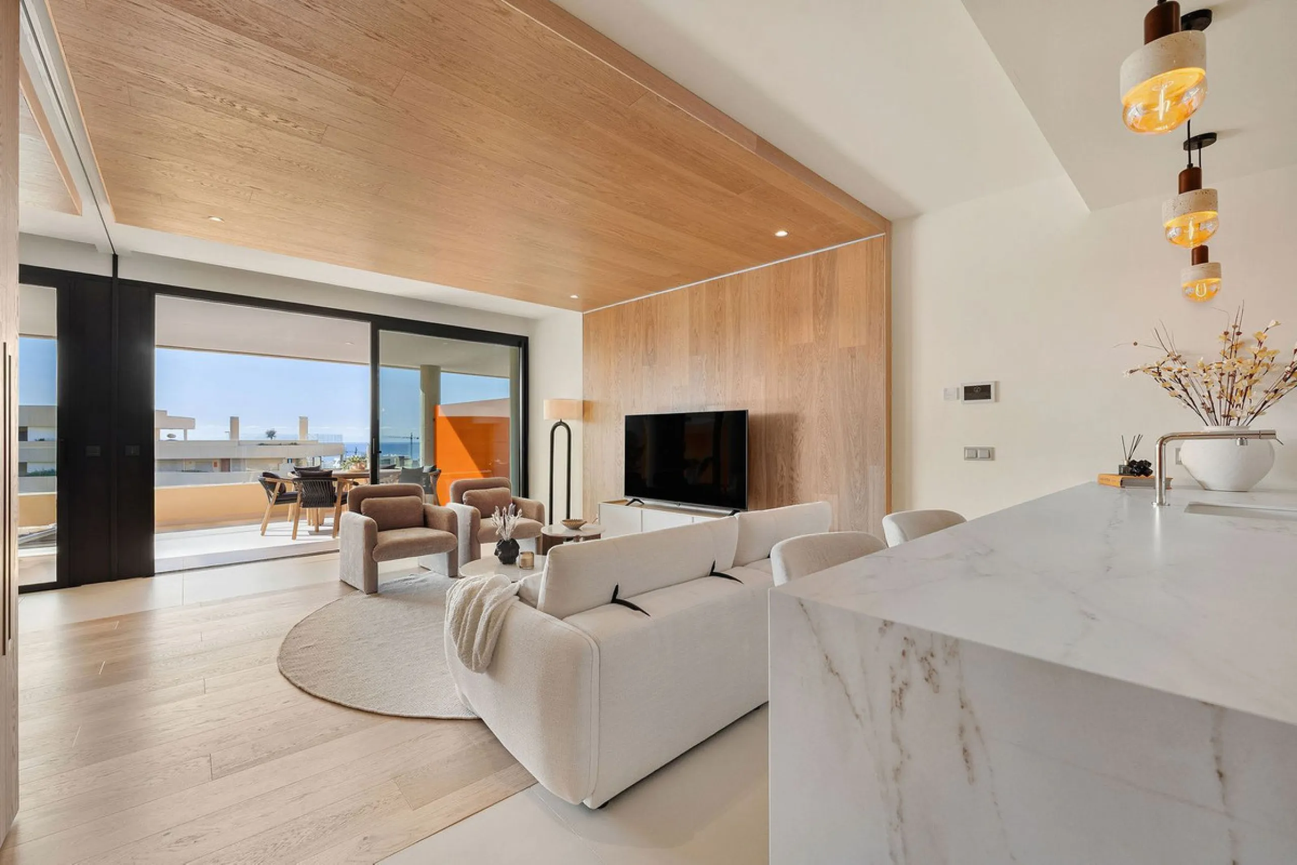 Experience refined coastal living in this brand-new luxury apartment set within the prestigious Higuerón Resort.