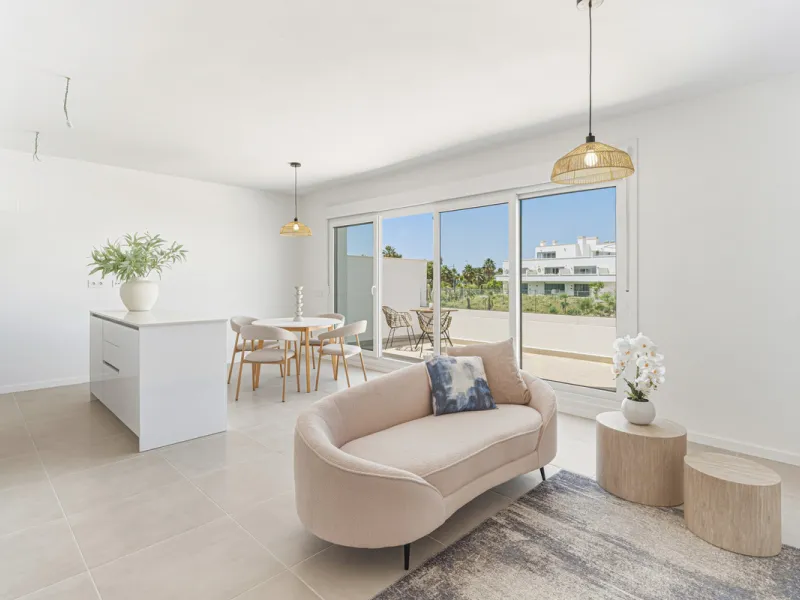 Brand new southwest facing two bedroom apartment located in the sought-after gated community Acqua Gardens , ideally located - walking distance to the beach, close to shops, restaurants, and all essential amenities on the New Golden Mile. This unfurnished