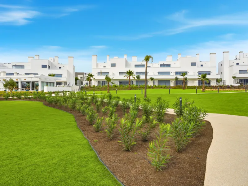 Brand new southwest facing two bedroom apartment located in the sought-after gated community Acqua Gardens , ideally located - walking distance to the beach, close to shops, restaurants, and all essential amenities on the New Golden Mile. This unfurnished