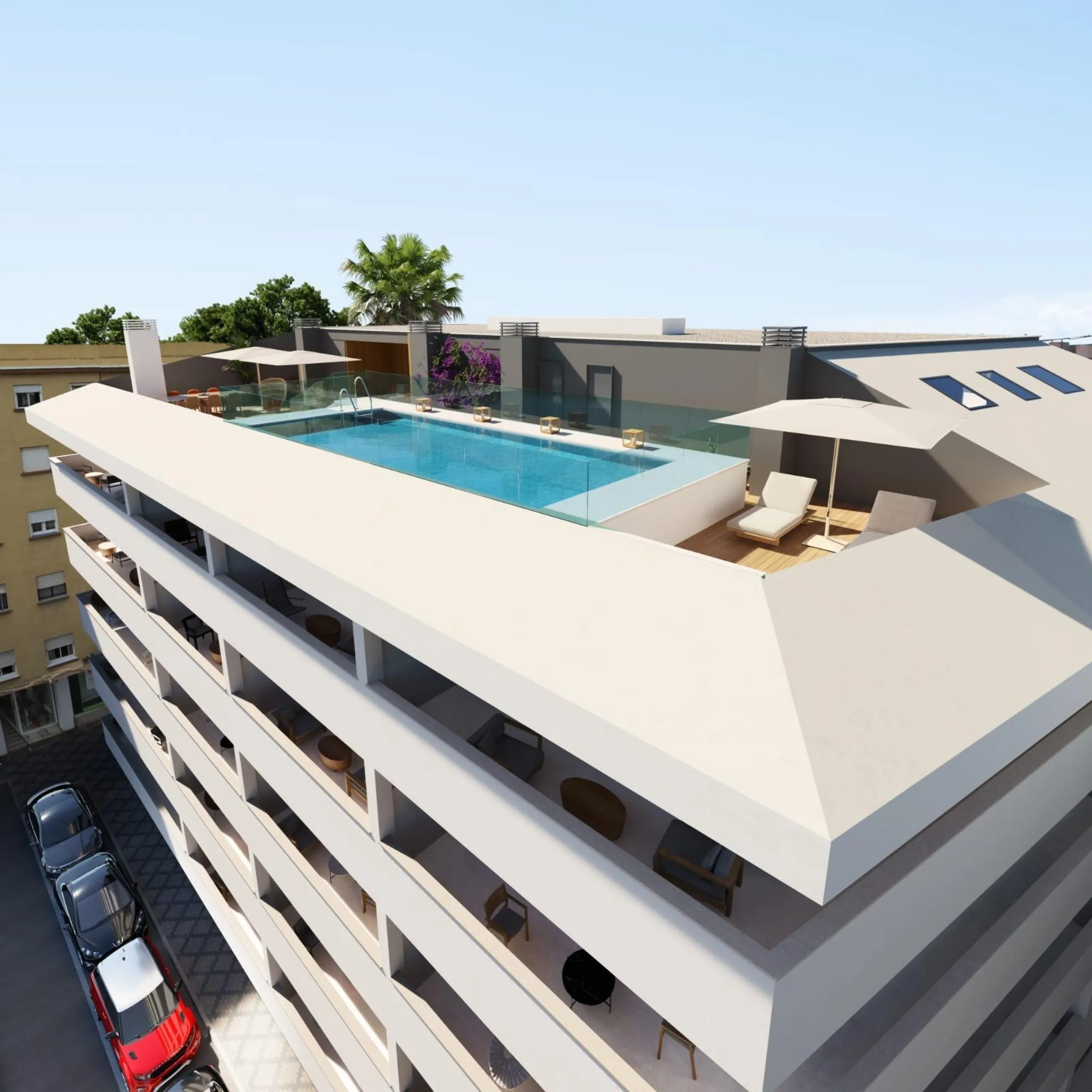 NEW BUILD RESIDENTIAL IN FUENGIROLA& & New Build development is located in Fuengirola, an area with easy access to the motorway, very active commercially and surrounded by all services (schools, nurseries, sports areas, library, retirement home, hea
