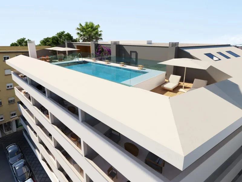 NEW BUILD RESIDENTIAL IN FUENGIROLA& & New Build development is located in Fuengirola, an area with easy access to the motorway, very active commercially and surrounded by all services (schools, nurseries, sports areas, library, retirement home, hea