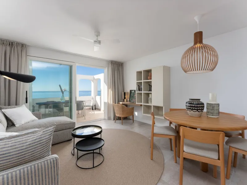 Duplex penthouse with stunning views of the Mediterranean.