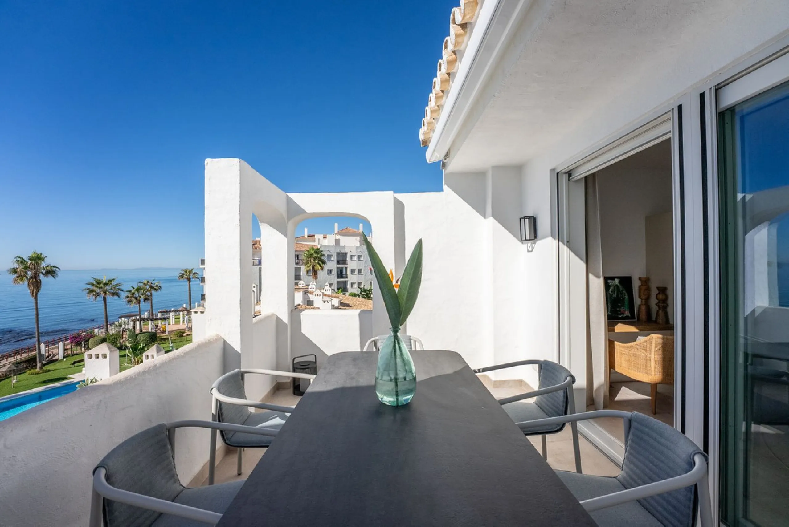 Duplex penthouse with stunning views of the Mediterranean.
