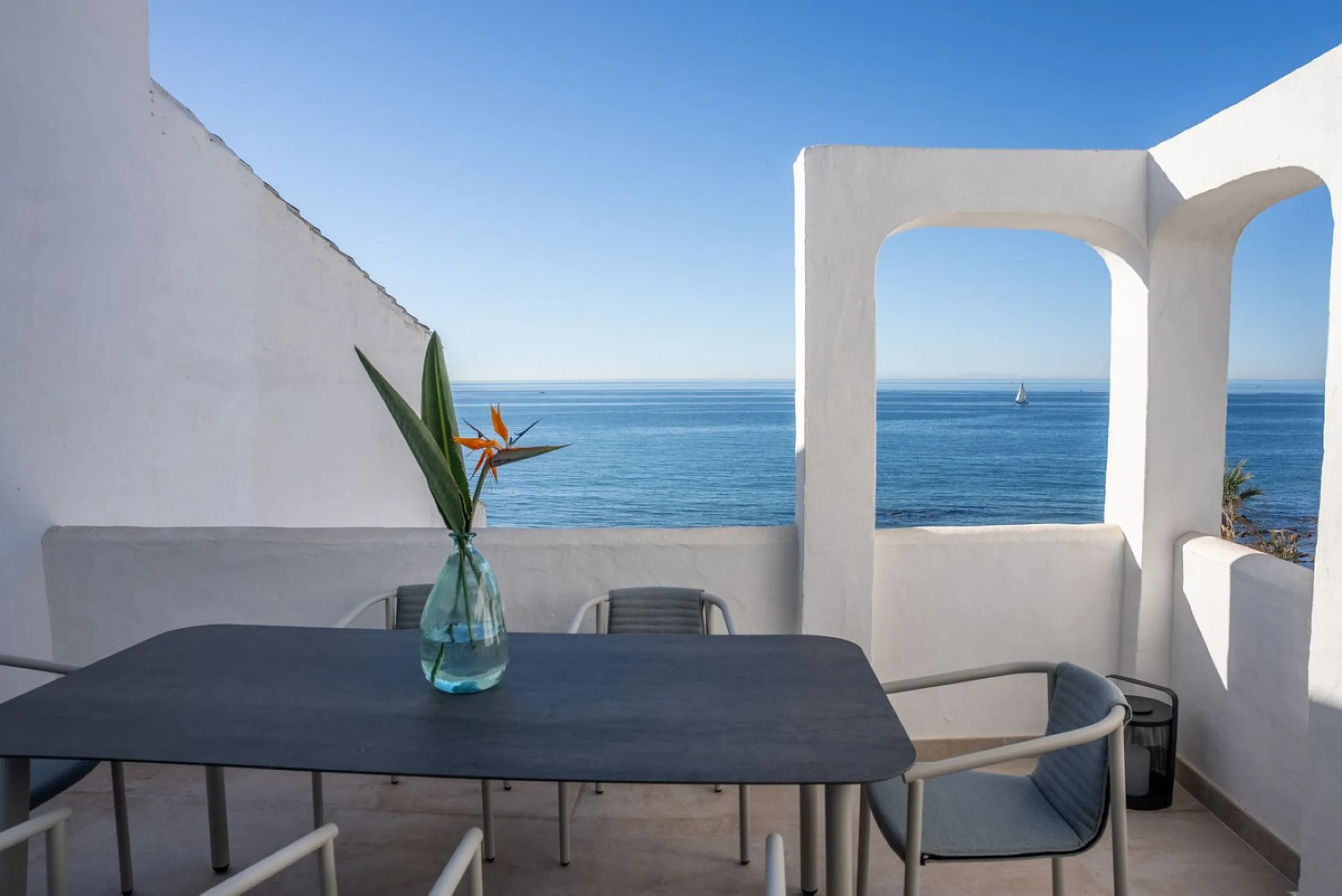 Duplex penthouse with stunning views of the Mediterranean.