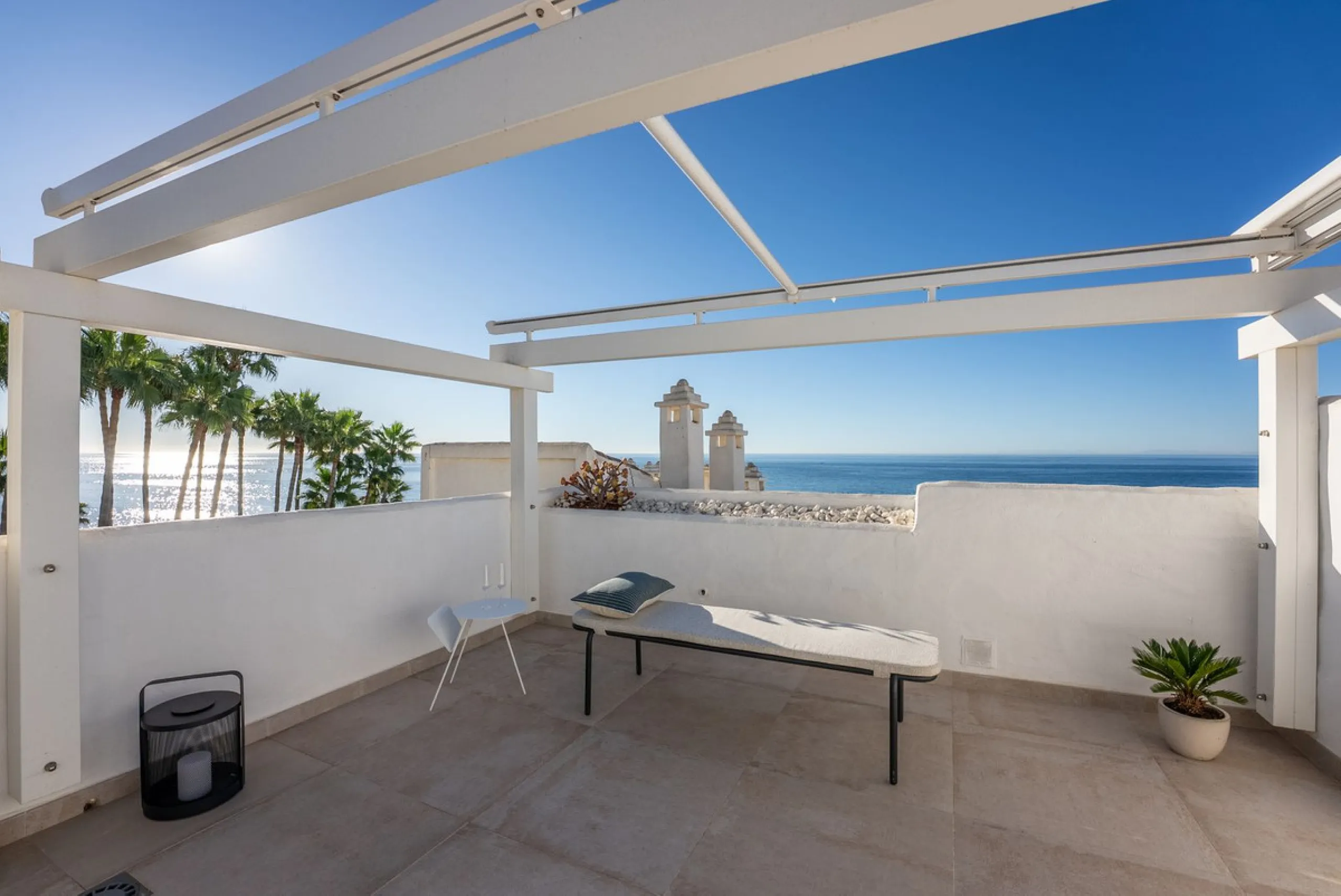 Duplex penthouse with stunning views of the Mediterranean.