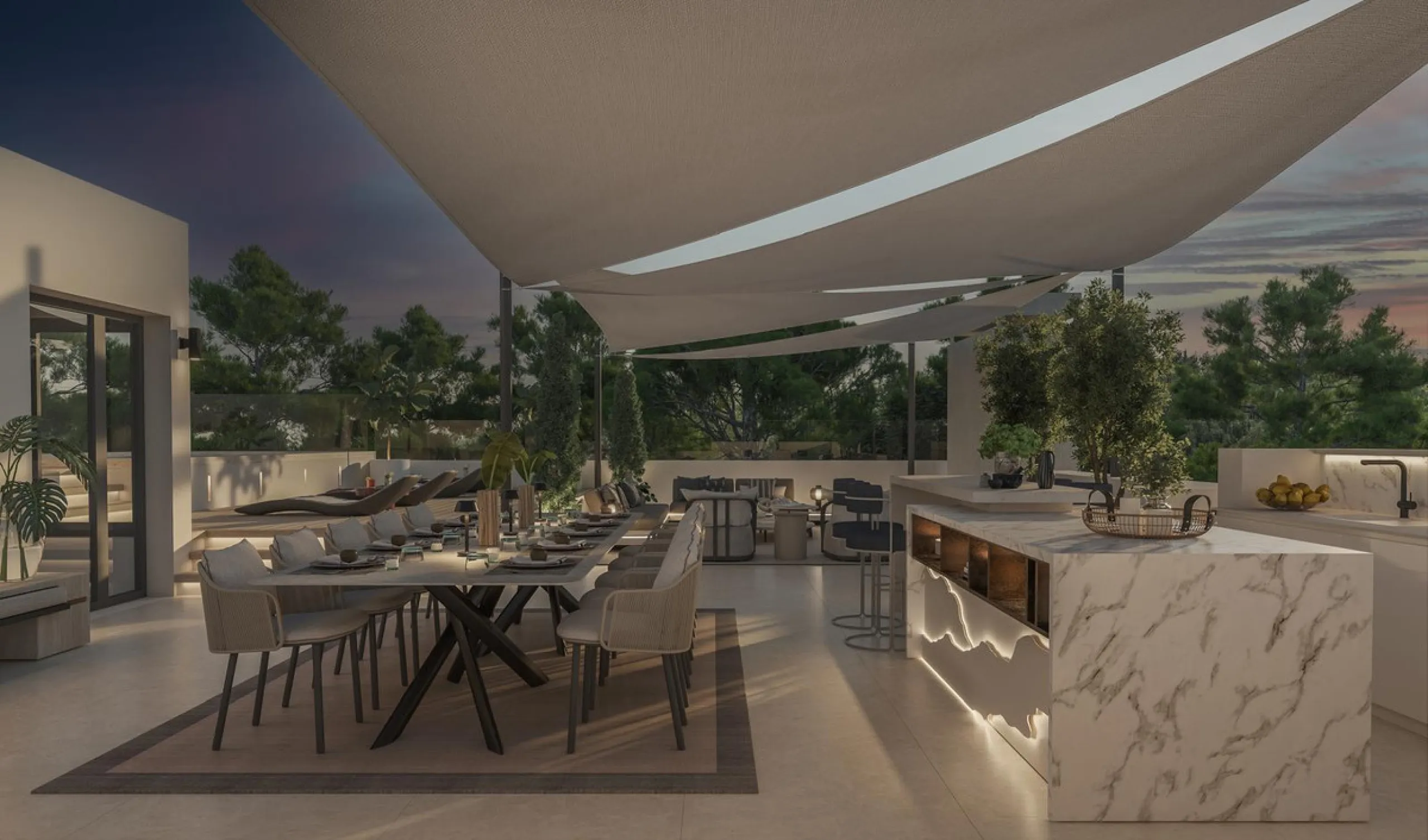Neue zeitgenössische Villa mit Meerblick im Marbella Hill Club