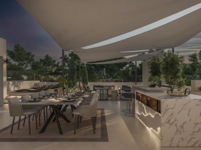 Neue zeitgenössische Villa mit Meerblick im Marbella Hill Club