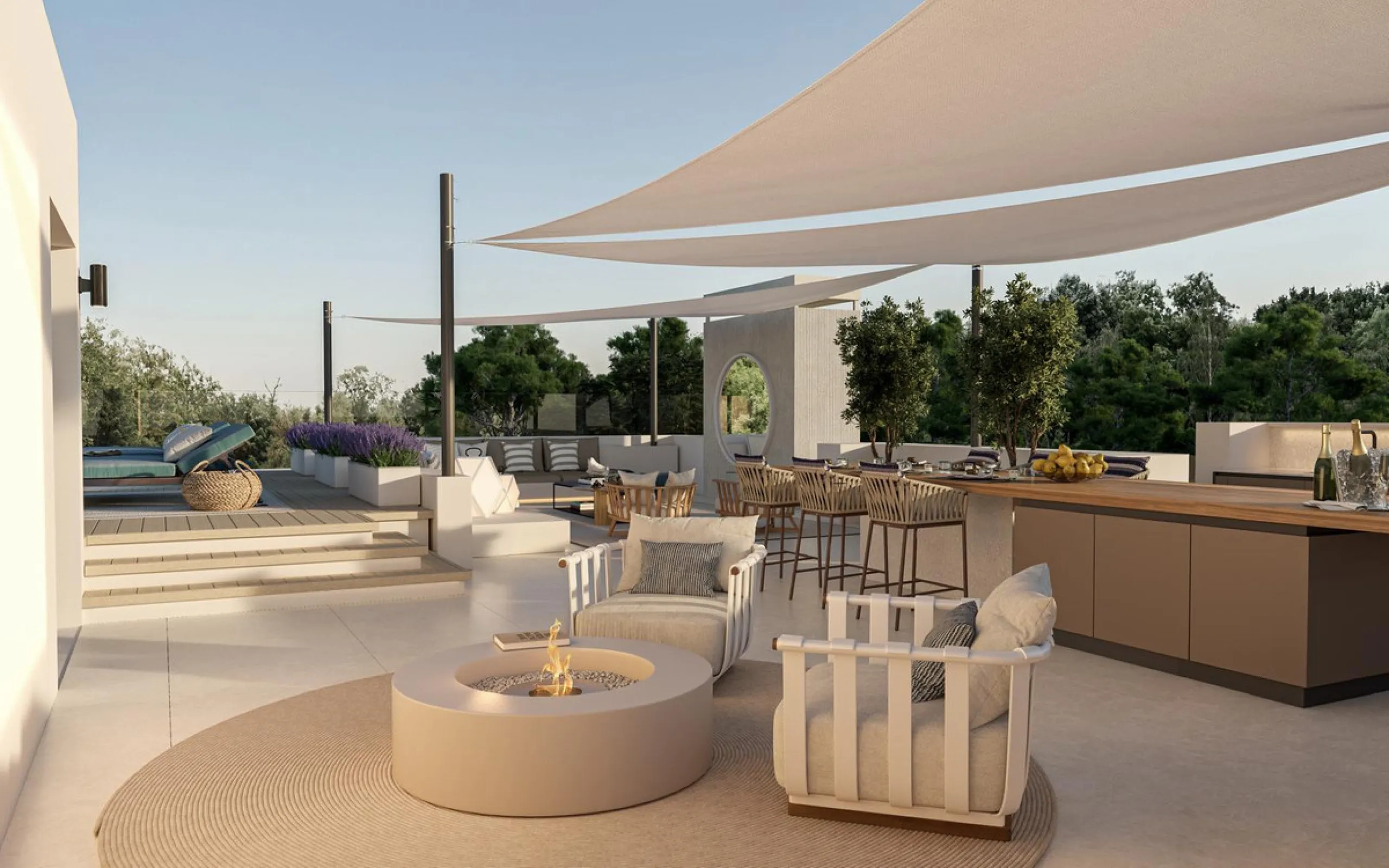 Neue zeitgenössische Villa mit Meerblick im Marbella Hill Club