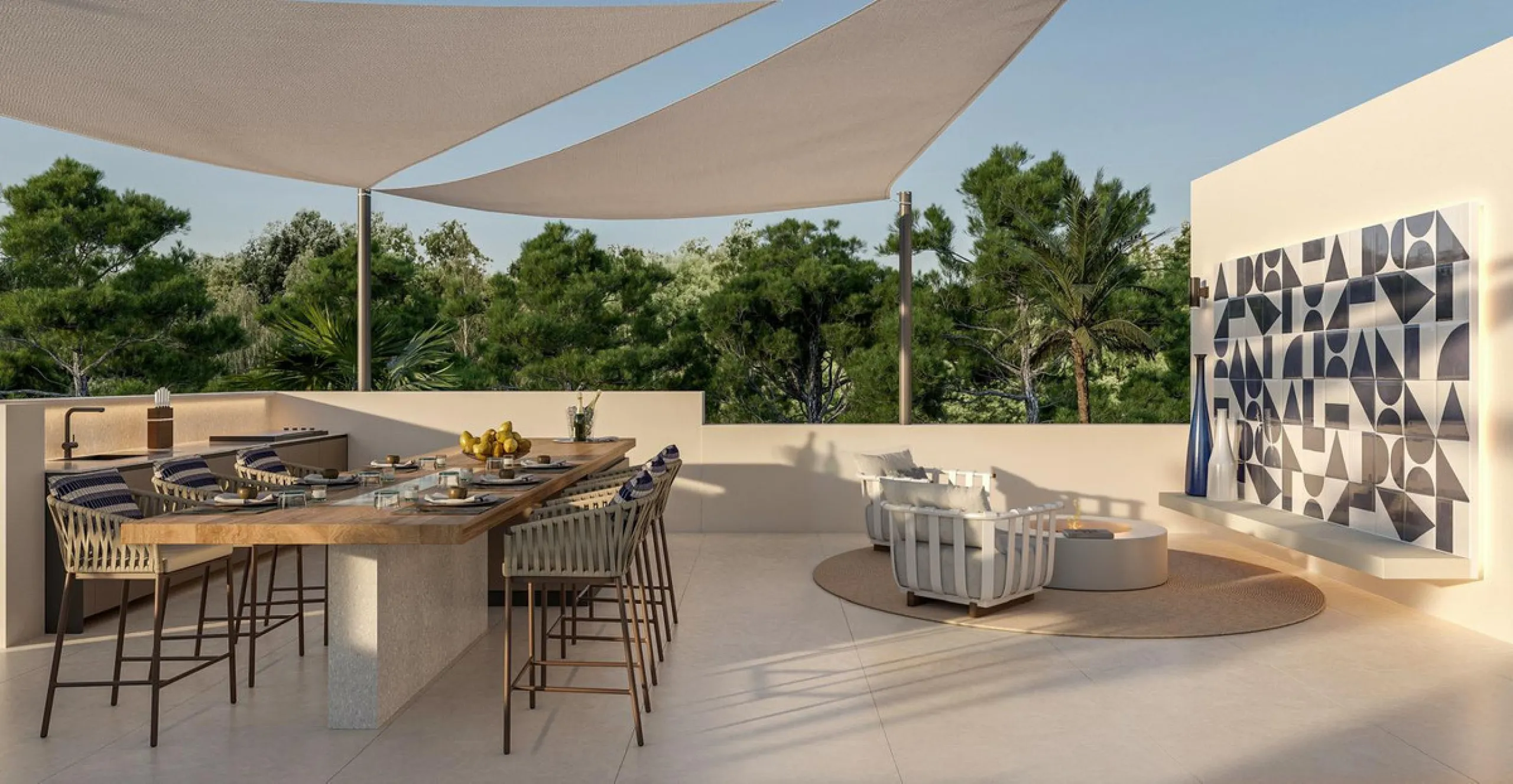 Neue zeitgenössische Villa mit Meerblick im Marbella Hill Club