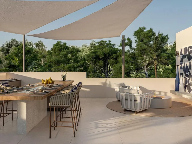 Neue zeitgenössische Villa mit Meerblick im Marbella Hill Club