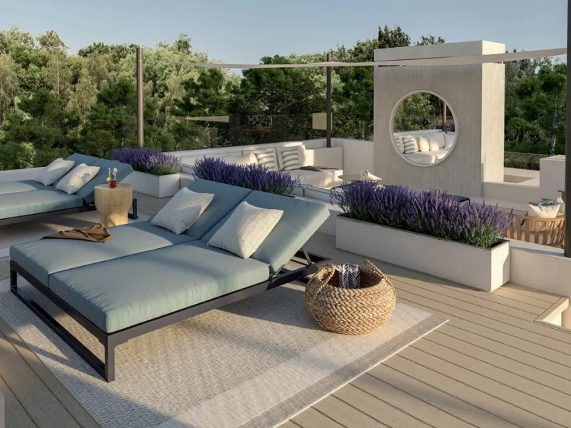 Neue zeitgenössische Villa mit Meerblick im Marbella Hill Club