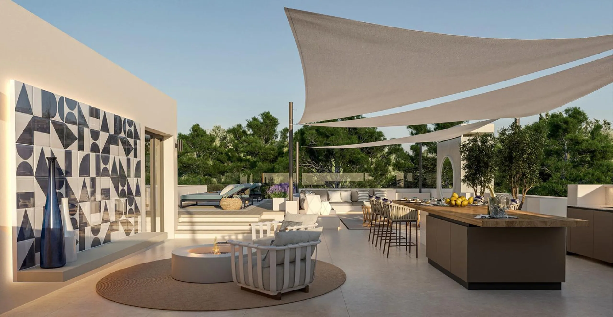 Neue zeitgenössische Villa mit Meerblick im Marbella Hill Club