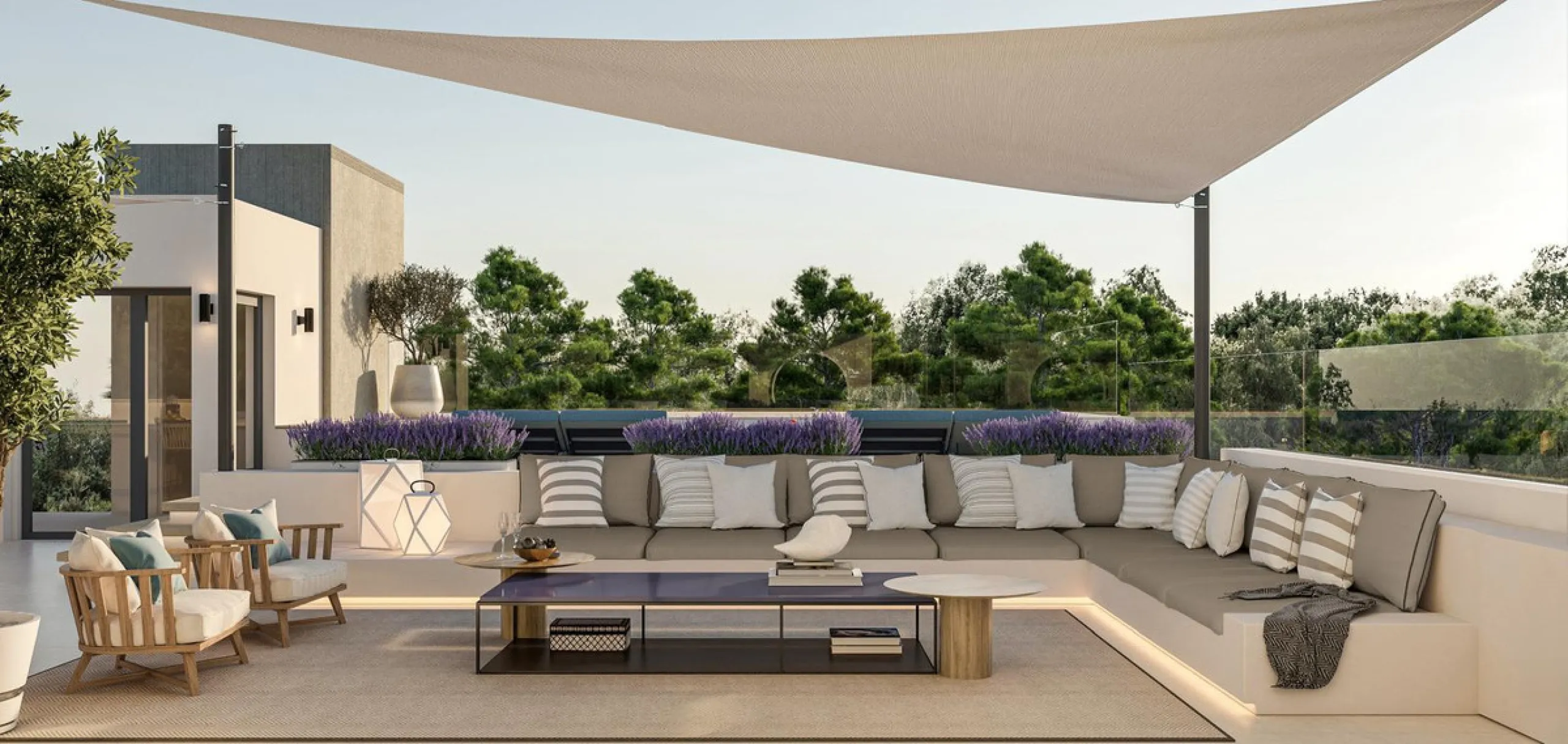 Neue zeitgenössische Villa mit Meerblick im Marbella Hill Club