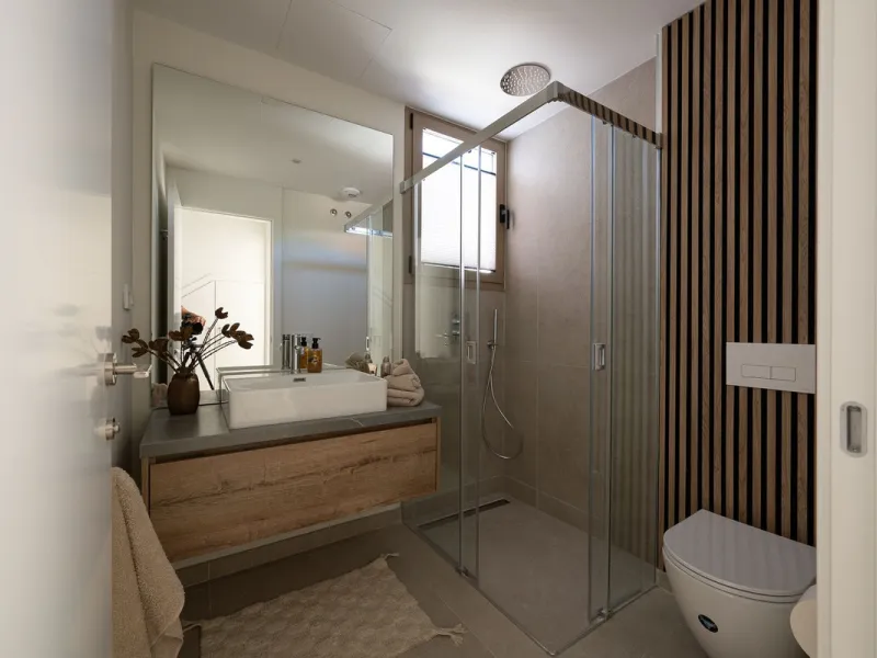 Amazing key ready 2-bedroom penthouse in La Cala de Mijas, boasting spectacular sea views. The upper level features a solarium with an outdoor kitchen and a jacuzzi. This boutique development prioritizes quality, functionality, and design, providing an ex