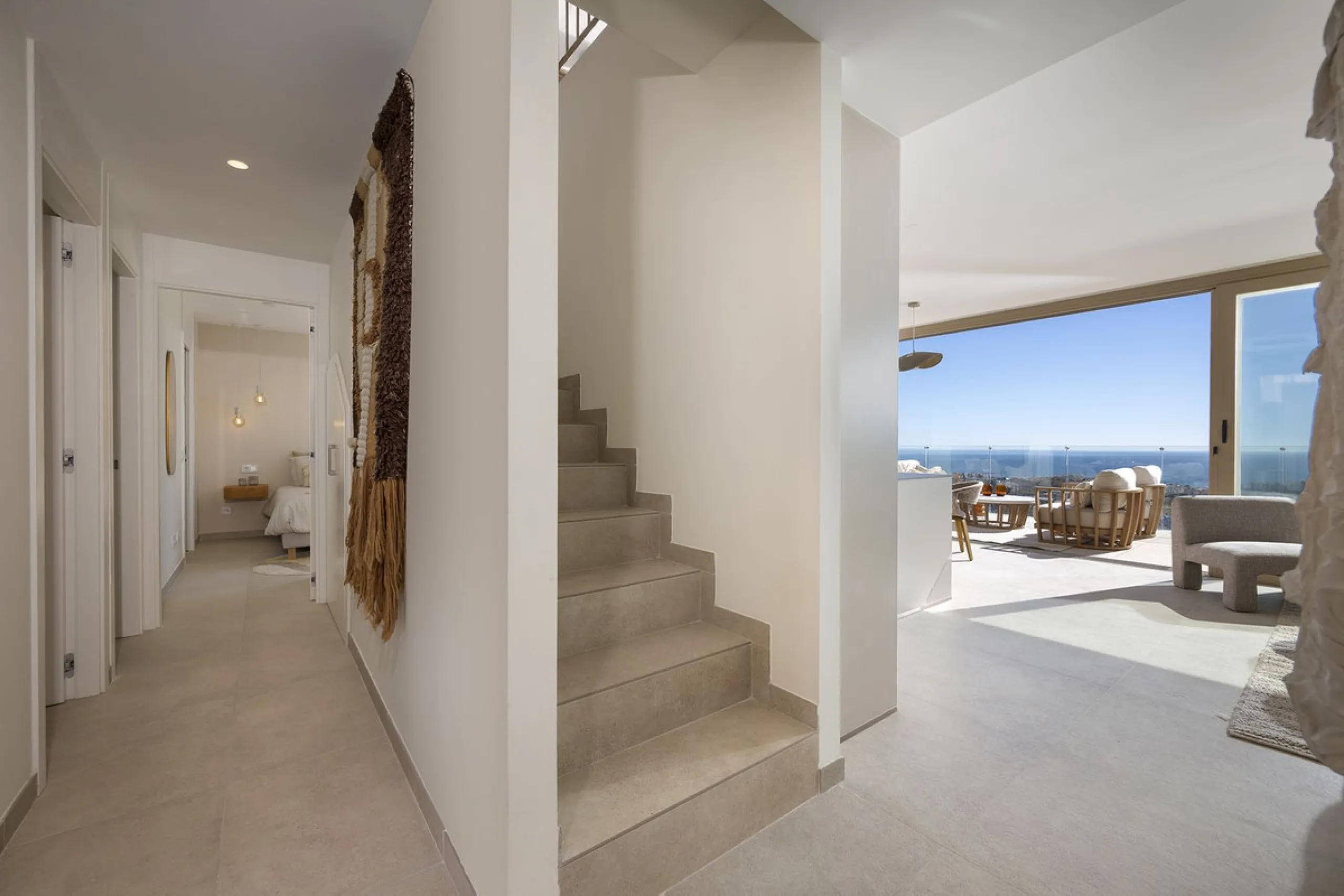 Amazing key ready 2-bedroom penthouse in La Cala de Mijas, boasting spectacular sea views. The upper level features a solarium with an outdoor kitchen and a jacuzzi. This boutique development prioritizes quality, functionality, and design, providing an ex