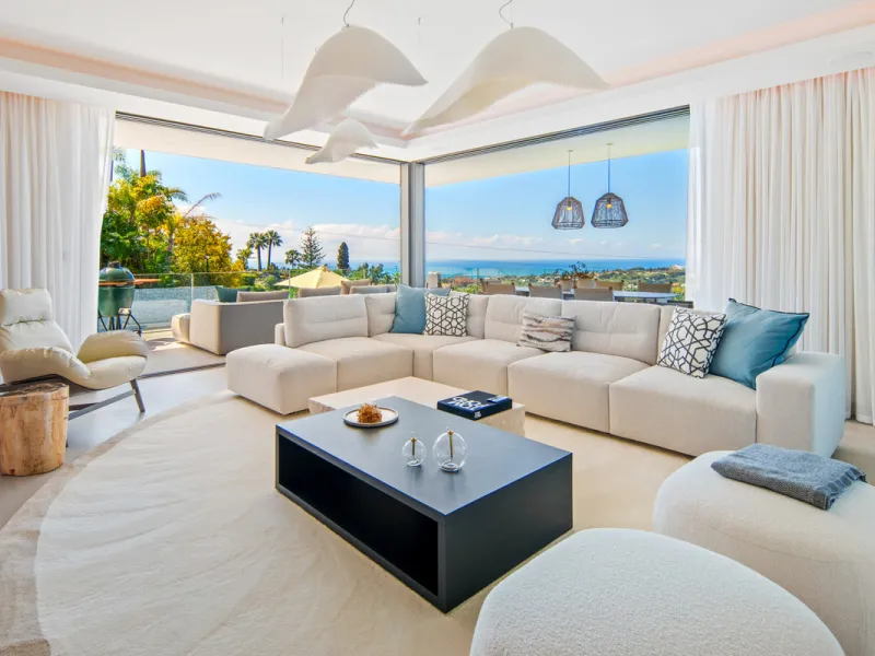 Set on a south-facing plot of over 1,000 m², this newly built villa delivers sweeping views of the Mediterranean Sea and surrounding mountains. Developed by Sands Villas and designed by Gonzalez Jacobson, the property combines sharp modern architecture wi