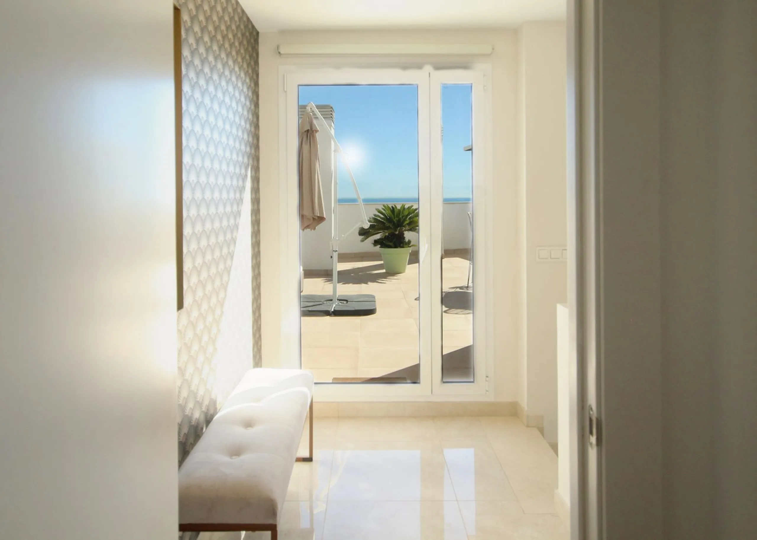 STUNNING Penthouse with panoramic, unobstructed views in the beautiful, newly built Elements gated complex in Altos de Marbella, just an 8-minute drive from alluring beaches and the Marbella arch. This glamorous southwest-oriented home boasts magnificent 
