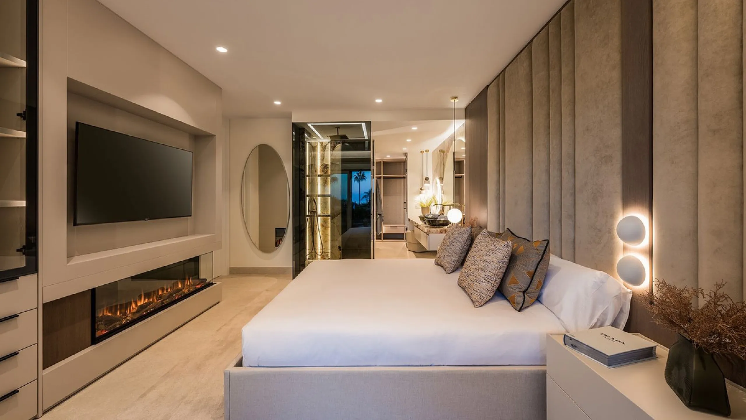 This exceptional ground-floor apartment combines luxury, comfort, and tranquility in perfect harmony. Featuring three spacious bedrooms and two bathrooms across 126 sqm of thoughtfully designed living space, the home offers an open-plan layout that unites