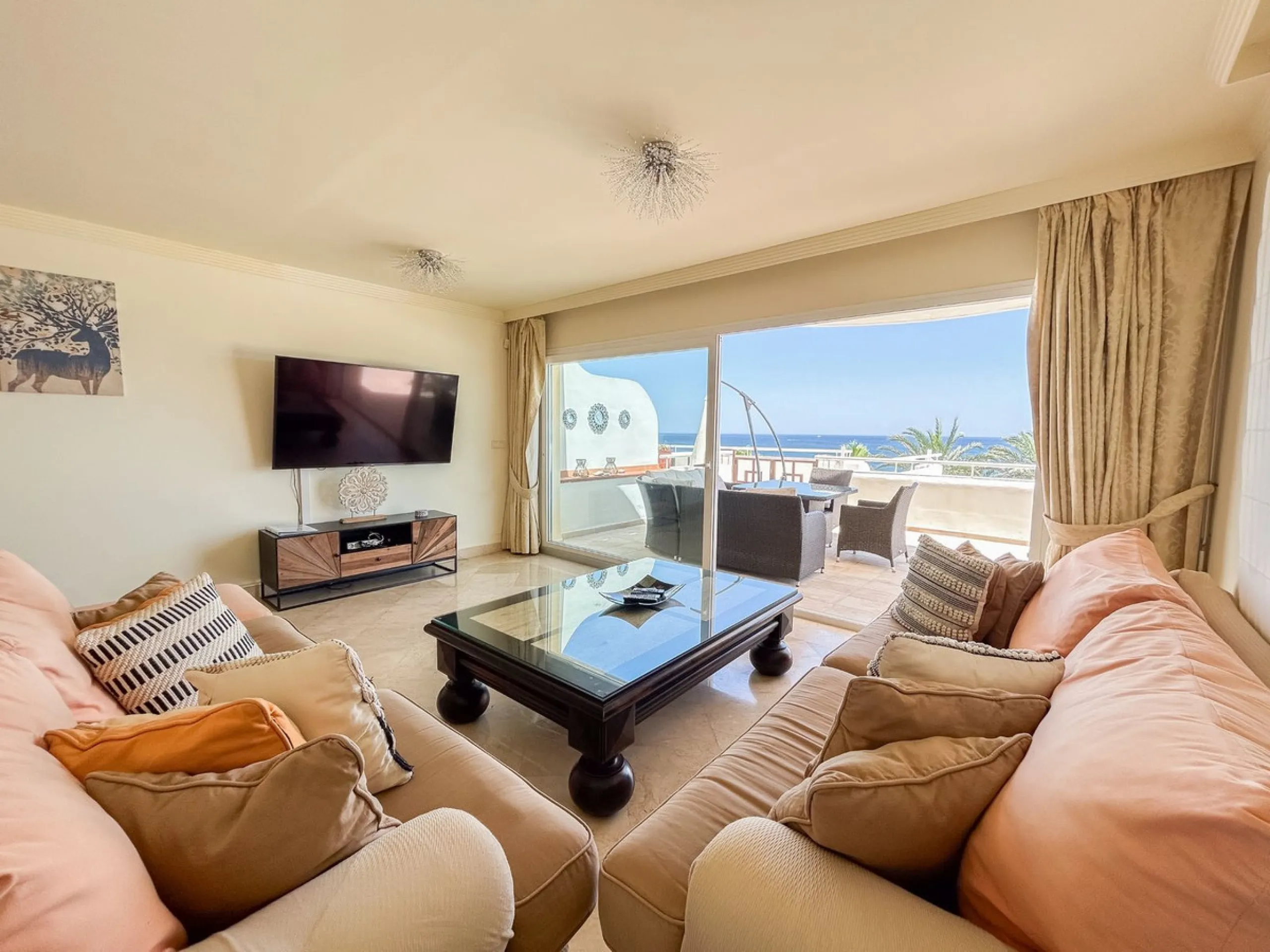 Unique beachfront opportunity located in the sought-after area of Buenas Noches, Estepona, this frontline beach apartment offers direct access to the Mediterranean and uninterrupted panoramic sea views. The property features two spacious bedrooms and two 