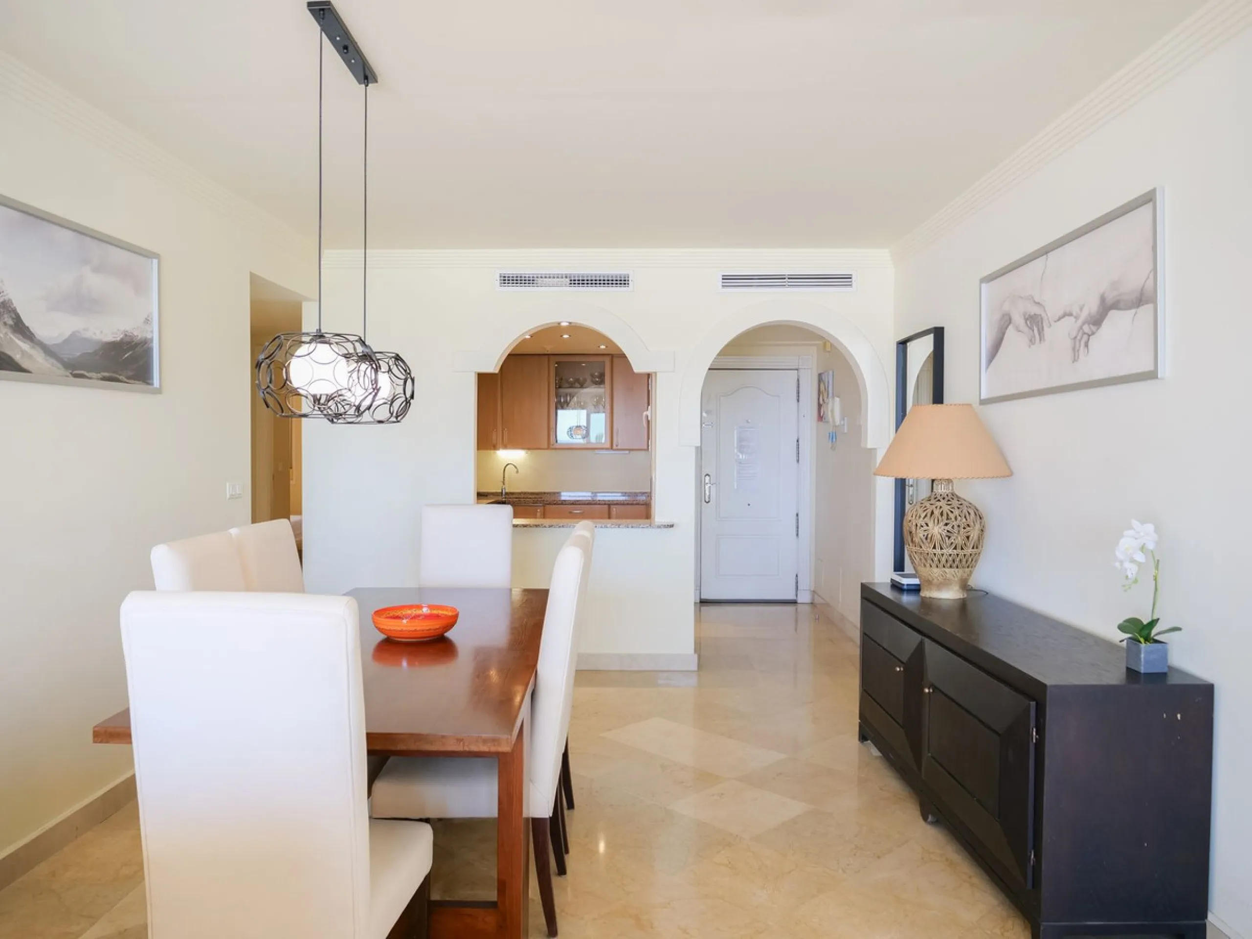 Unique beachfront opportunity located in the sought-after area of Buenas Noches, Estepona, this frontline beach apartment offers direct access to the Mediterranean and uninterrupted panoramic sea views. The property features two spacious bedrooms and two 