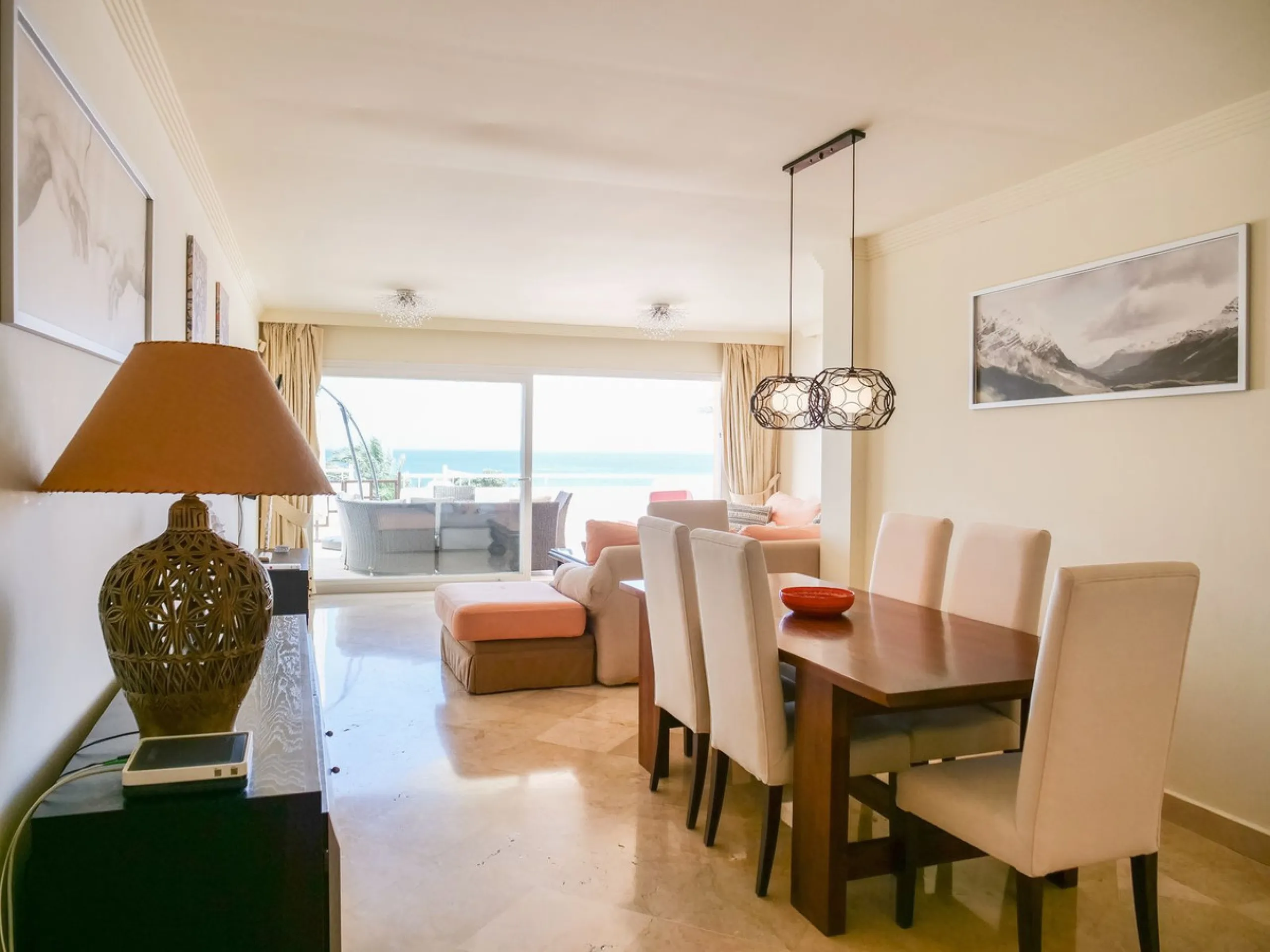 Unique beachfront opportunity located in the sought-after area of Buenas Noches, Estepona, this frontline beach apartment offers direct access to the Mediterranean and uninterrupted panoramic sea views. The property features two spacious bedrooms and two 
