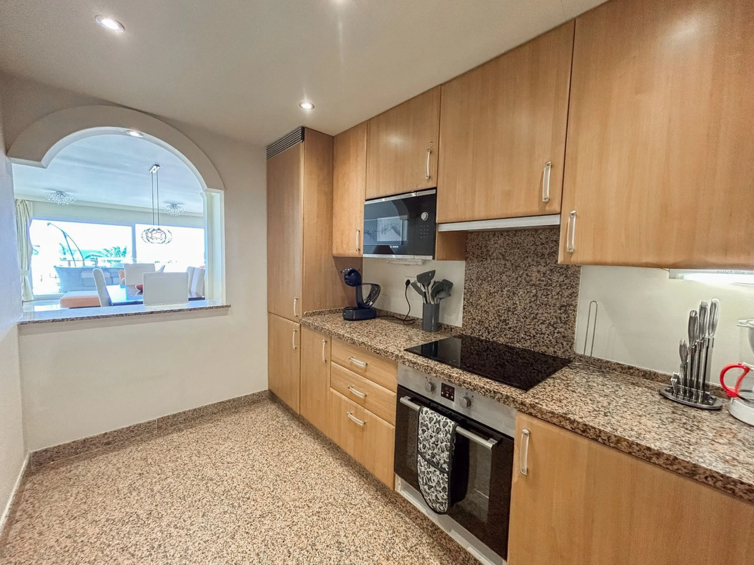 Unique beachfront opportunity located in the sought-after area of Buenas Noches, Estepona, this frontline beach apartment offers direct access to the Mediterranean and uninterrupted panoramic sea views. The property features two spacious bedrooms and two 