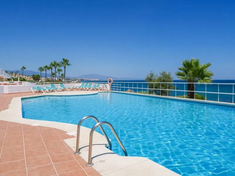 Unique beachfront opportunity located in the sought-after area of Buenas Noches, Estepona, this frontline beach apartment offers direct access to the Mediterranean and uninterrupted panoramic sea views. The property features two spacious bedrooms and two 