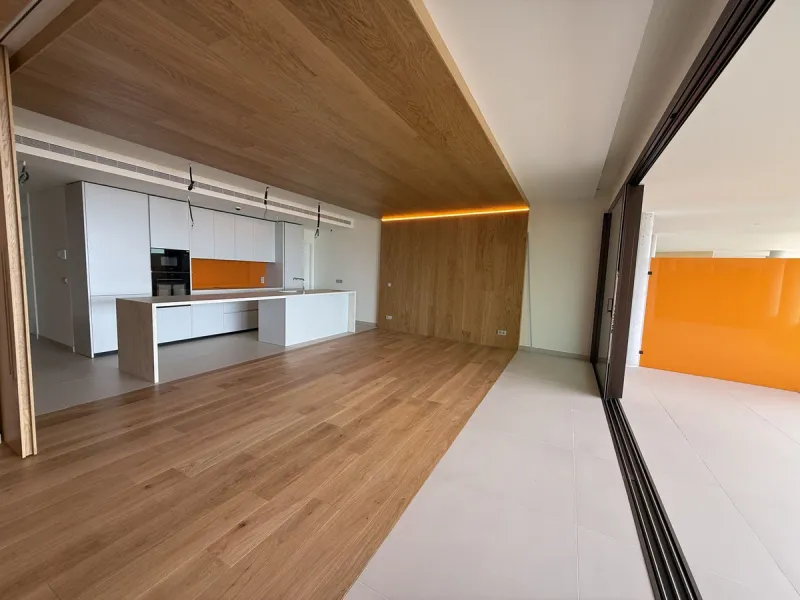 Be among the very first to reserve this stunning brand-new, just-completed 3-bed, 2-bath apartment. Spread across 140 m² built, the open-plan living and kitchen area is bright and spacious, with floor-to-ceiling sliding glass doors that seamlessly extend 