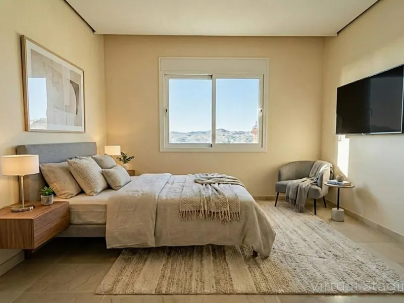 Discover this stunning and exceptionally spacious 3-bedroom, 3-bathroom apartment located in the sought-after area of La Cala Golf. Boasting an elegant and bright living area, the property opens up to a generous terrace with breathtaking views over the Eu