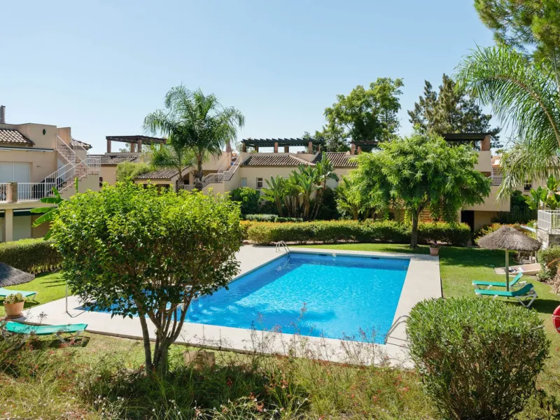 This stunning, fully furnished ground floor apartment offers 3 bedrooms and 2 bathrooms, located within a secure, gated development of just 18 residences. Residents enjoy access to two pristine swimming pools and beautifully maintained communal gardens.