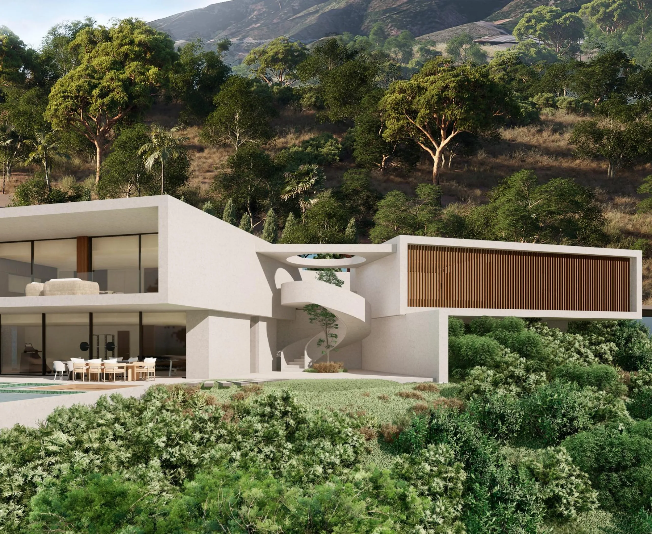 Newly built luxury villa in Monte Mayor, Benahavís: nature, privacy and sea views& & Exclusive contemporary villa in the heart of the Monte Mayor valley& This exceptional newly built villa in Monte Mayor, located in the hills of Benahavís, offers