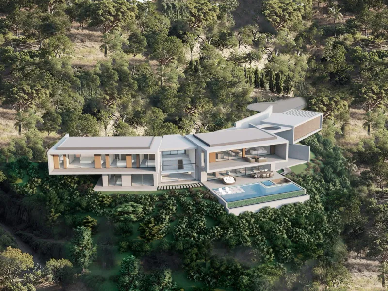Newly built luxury villa in Monte Mayor, Benahavís: nature, privacy and sea views& & Exclusive contemporary villa in the heart of the Monte Mayor valley& This exceptional newly built villa in Monte Mayor, located in the hills of Benahavís, offers
