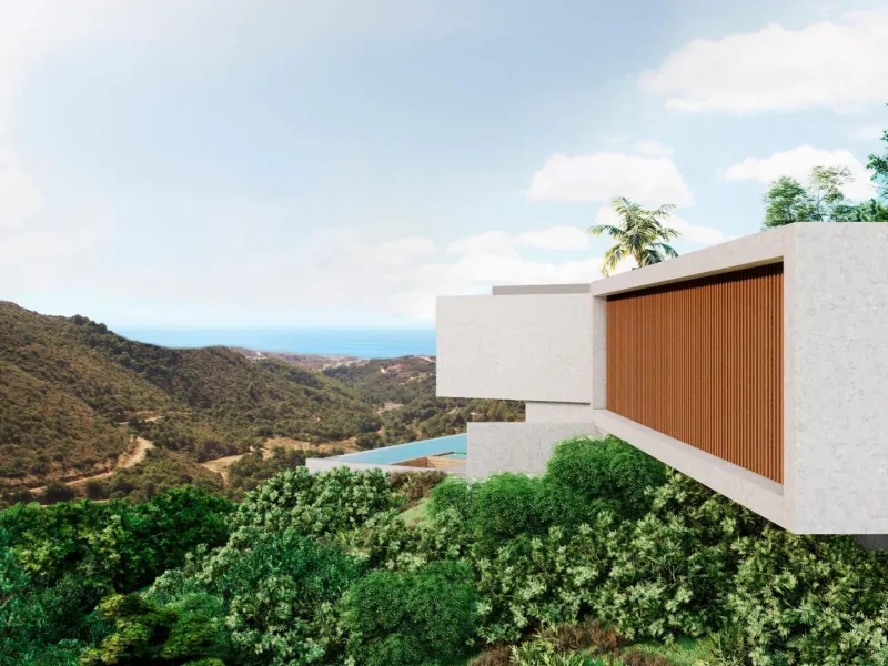 Newly built luxury villa in Monte Mayor, Benahavís: nature, privacy and sea views& & Exclusive contemporary villa in the heart of the Monte Mayor valley& This exceptional newly built villa in Monte Mayor, located in the hills of Benahavís, offers