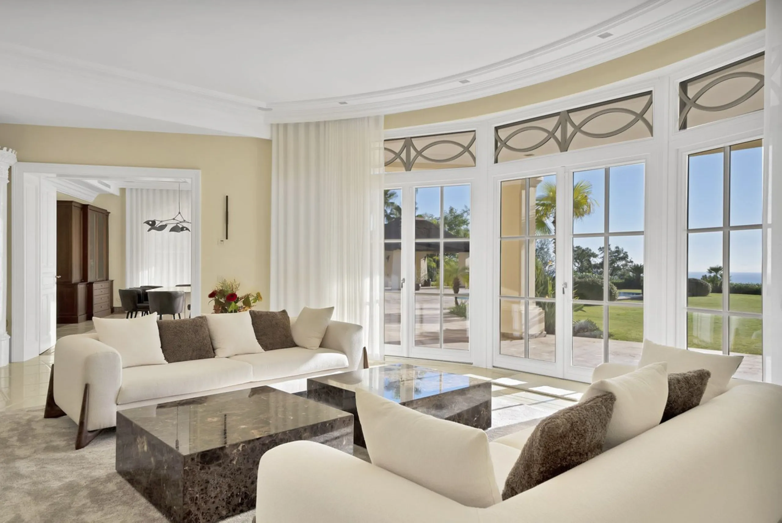 This exclusive property offers stunning views of the sea, the Spanish and African coasts and Gibraltar and is situated in a very private and protected location in the elegant and gated Marbella Club Golf Resort. Built with the highest quality; solid woode