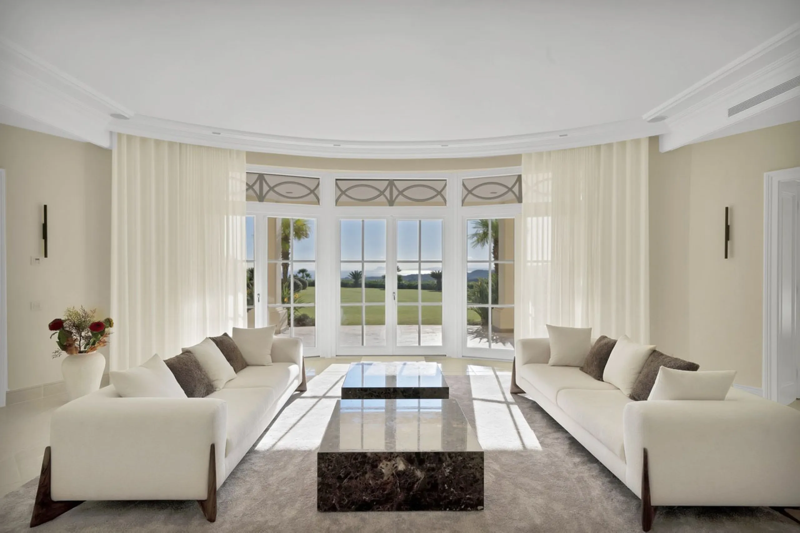 This exclusive property offers stunning views of the sea, the Spanish and African coasts and Gibraltar and is situated in a very private and protected location in the elegant and gated Marbella Club Golf Resort. Built with the highest quality; solid woode